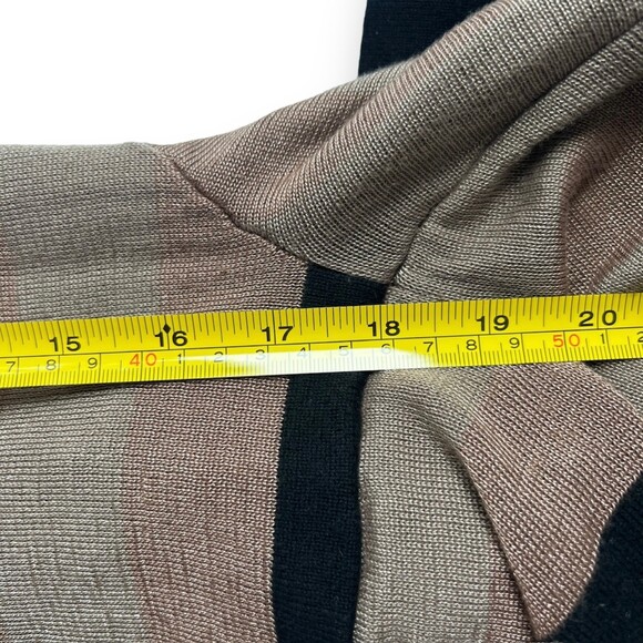 Chicos Open Front Waterfall Cardigan Black Taupe Stripe Women's Small Chicos 0 - Picture 7 of 7